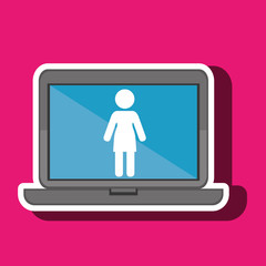 laptop with person isolated icon design, vector illustration  graphic 