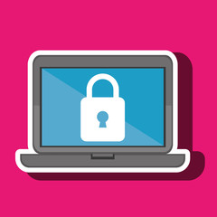 laptop security isolated icon design, vector illustration  graphic 