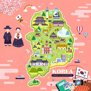 lovely Korea travel map
