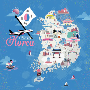 Korea travel map