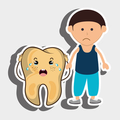 boy diseased tooth isolated icon design, vector illustration  graphic 