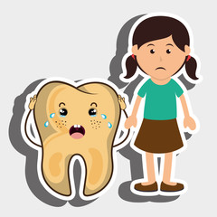 girl tooth diseased isolated icon design, vector illustration  graphic 