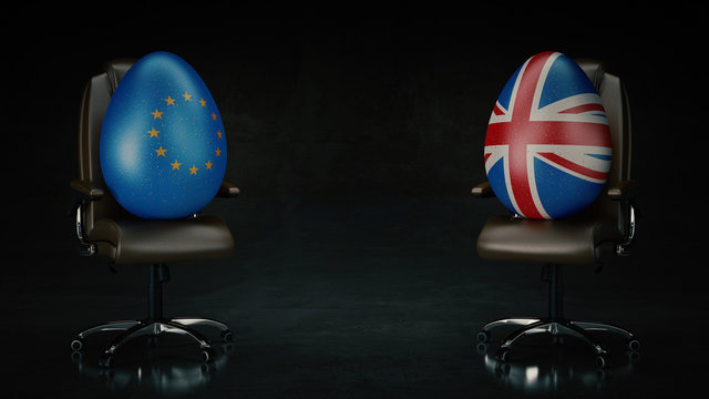 European Union and British. concept brexit. 3d renderring