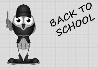 Monochrome back to school message on graph paper background 