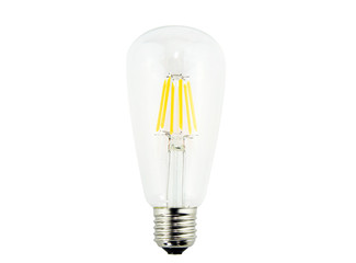 Bulb vintage light on white background