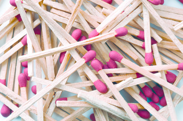 Close-up of red matches on white background