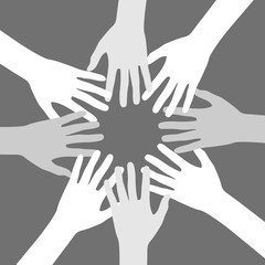 Hand Kreis grau Teamwork