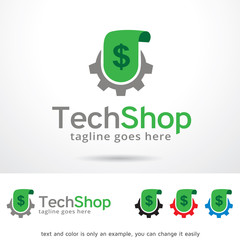 Tech Shop Logo Template Design Vector