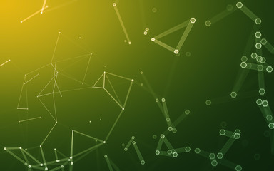 Abstract polygonal space low poly dark background, 3d rendering