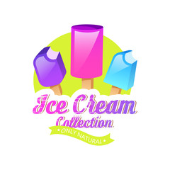 Ice cream collection vector illustration.