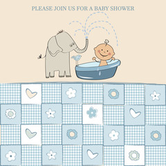 Naklejka premium baby boy shower card