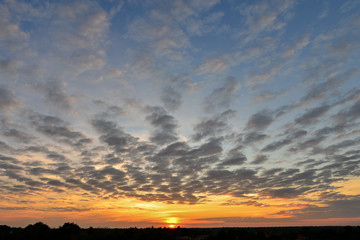 During Sunset  with clouds, light and other atmospheric effect ,landscape