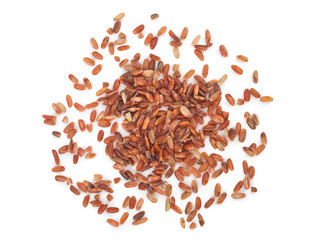 red rice on white background