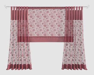 3d illustration curtains isolated on white background