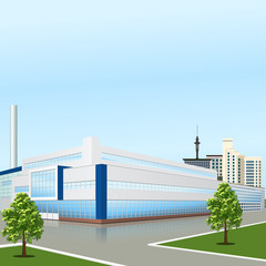 Fototapeta na wymiar factory building with offices and production facilities