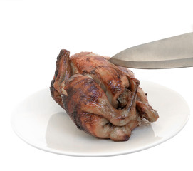 roast chicken isolated on white background