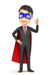 3d super businessman on a white background