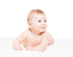 Portrait of a cute smiling infant baby