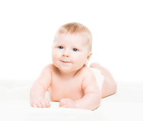 Portrait of a cute smiling infant baby