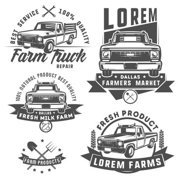 Set of farm truck for logo,emblems and design.

