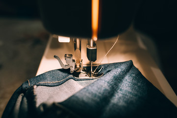 Work on the sewing machine