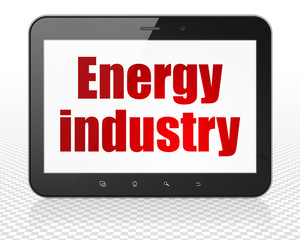 Fototapeta premium Manufacuring concept: Tablet Pc Computer with Energy Industry on display