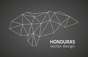 Honduras black triangle polygonal vector map