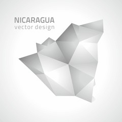 Nicaragua polygonal vector map of America