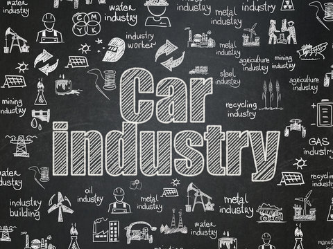 Manufacuring concept: Car Industry on School board background