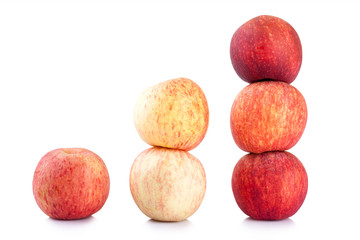 Fresh red apple isolated on white background