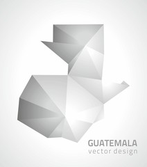 Guatemala silver polygonal vector map