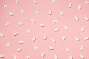 Marshmallows flat lay