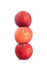 Fresh red apple isolated on white background