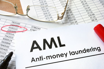 Paper with words Anti-money laundering (AML)