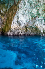 Inside Blue Grotto  on south part of Malta island