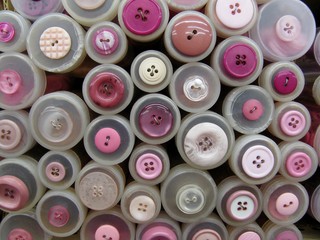 Pink button tube sale display