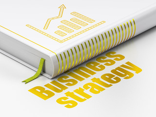 Business concept: book Growth Graph, Business Strategy on white background