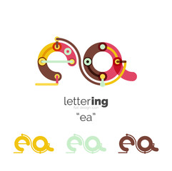 Linear initial letters, logo branding concept