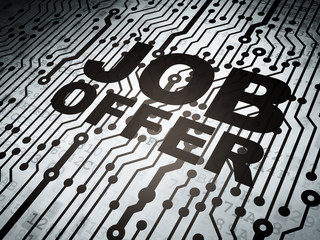 Finance concept: circuit board with Job Offer