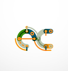 Colorful funny cartoon letter icon