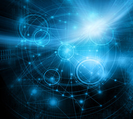 Best Internet Concept of global business.Technological background. Rays symbols Wi-Fi, of the Internet, television, mobile and satellite communications