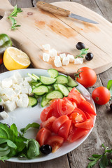 Cooking Greek salad