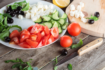 Cooking Greek salad
