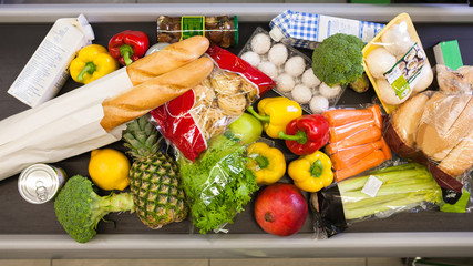 Trolley full of products