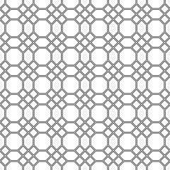Fototapeta premium Seamless pattern of the octagon vector. Octagon pattern. Octagon seamless pattern. Black octagon pattern background. Octagons pattern Elements for design. All in a single layer. Vector illustration.