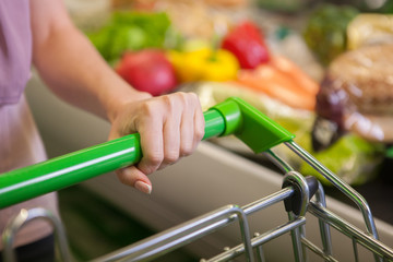 Trolley full of products