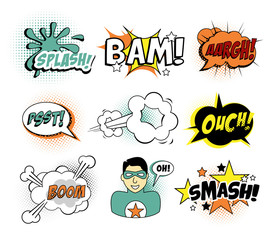 Set of Comic Text, Pop Art style