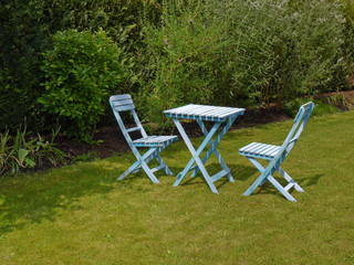 blue outdoor garden furniture group