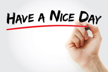 Hand writing Have a Nice Day with marker, concept background