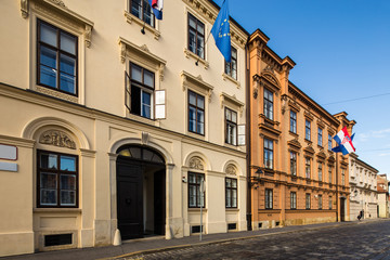 view of street in old Zagreb, Croatia